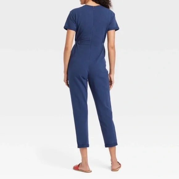 The Nines by Hatch women’s short sleeve French terry maternity jumpsuit - Picture 5 of 6